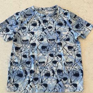 Old Navy Blue Short Sleeve Tee with Cartoon Cat Print